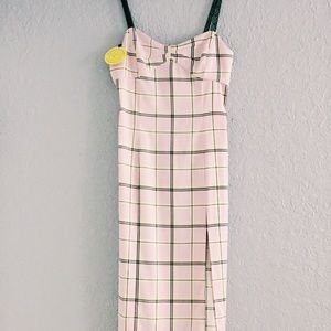 (SOLD) Urban Outfitters Pink Plaid Satin Dress